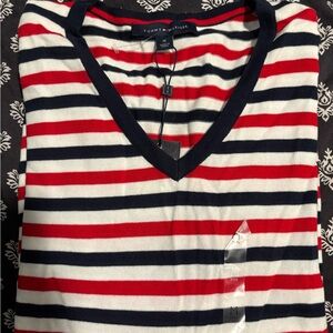 Tommy Hilfiger Red, White, and Navy Striped Top